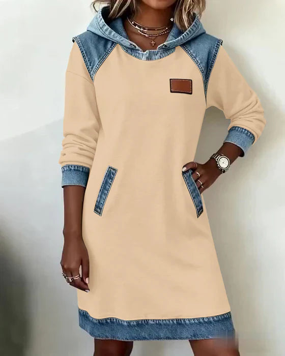Asha - Casual Hooded Dress with Contrasting Style