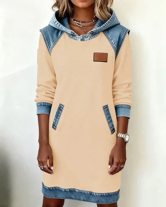 Asha - Casual Hooded Dress with Contrasting Style