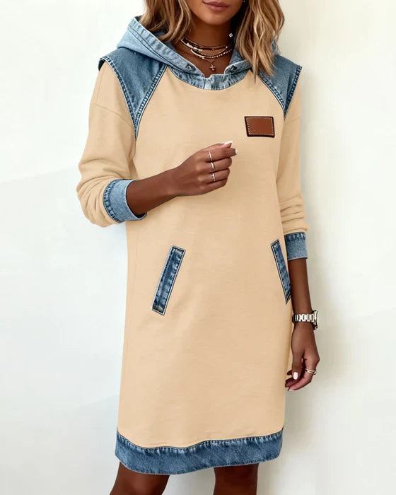 Asha - Casual Hooded Dress with Contrasting Style