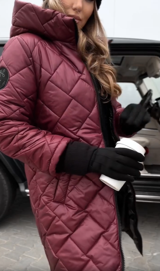 Kate | Elegant Quilted Down Jacket with Hood