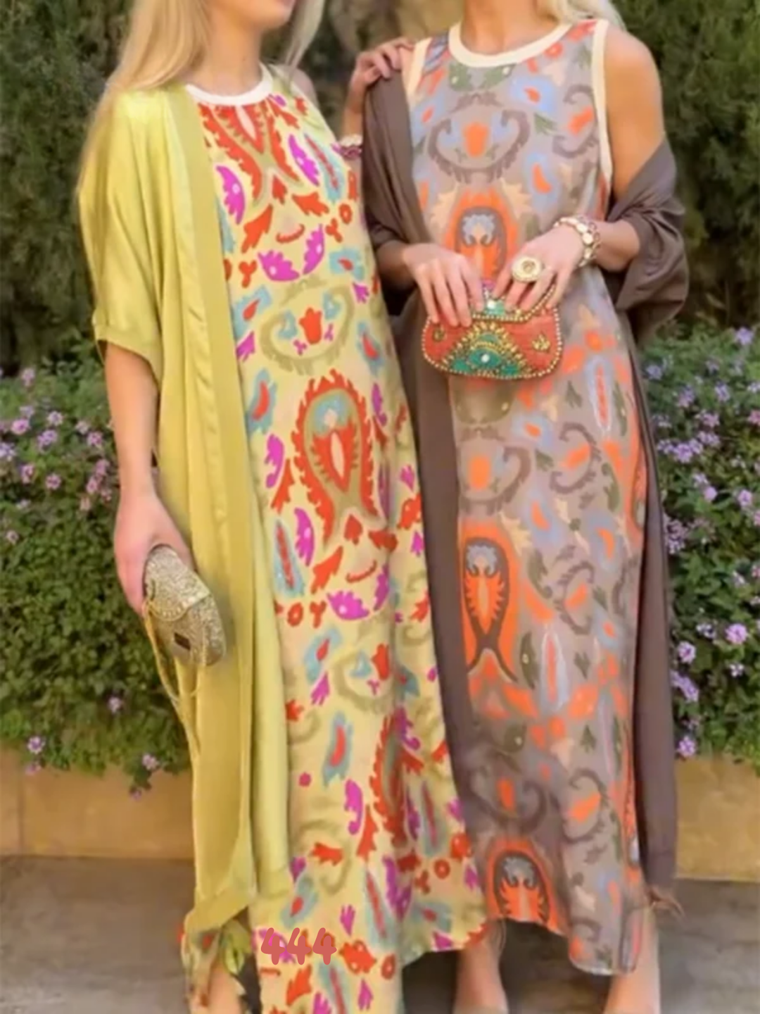 Lydia | Women’s two-piece satin printed set – cardigan and elegant top