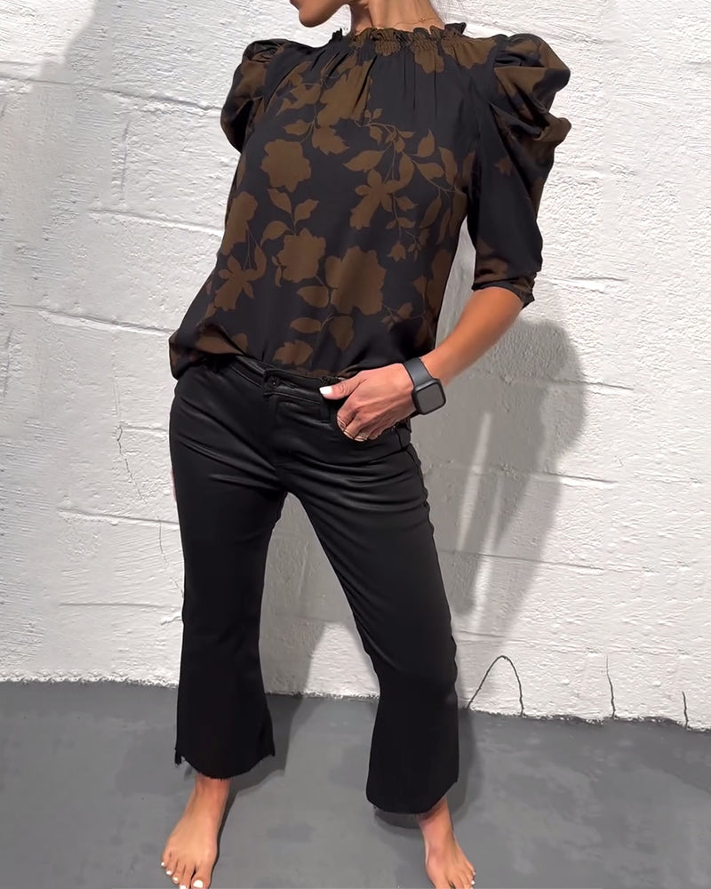 Elodie | Puff Sleeve Ruffled Blouse