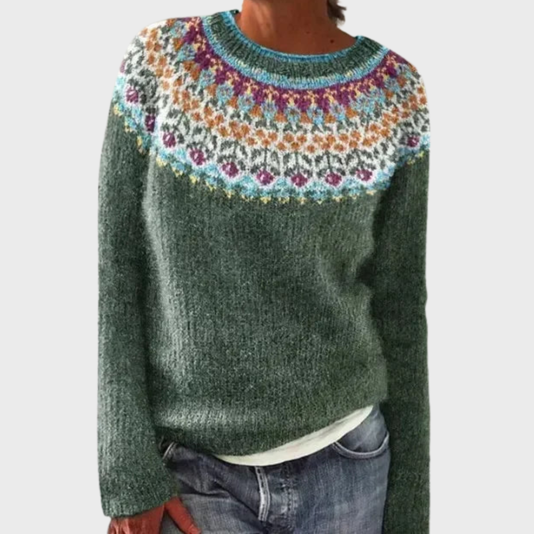 Ophelia | Chic and Sophisticated Geometric Print Sweater