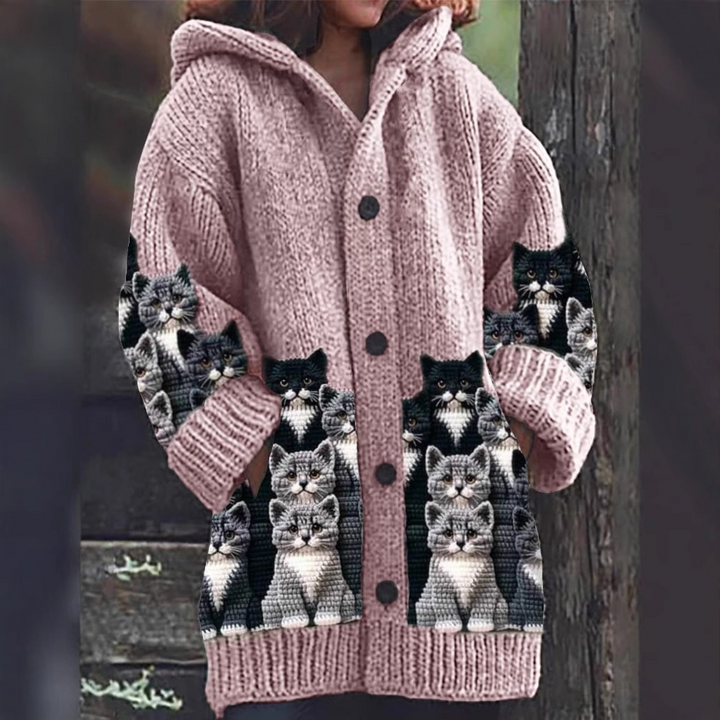 Jasmin | Cat Print Cardigan