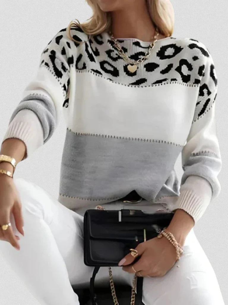 Emma | Leopard Accent Sweater
