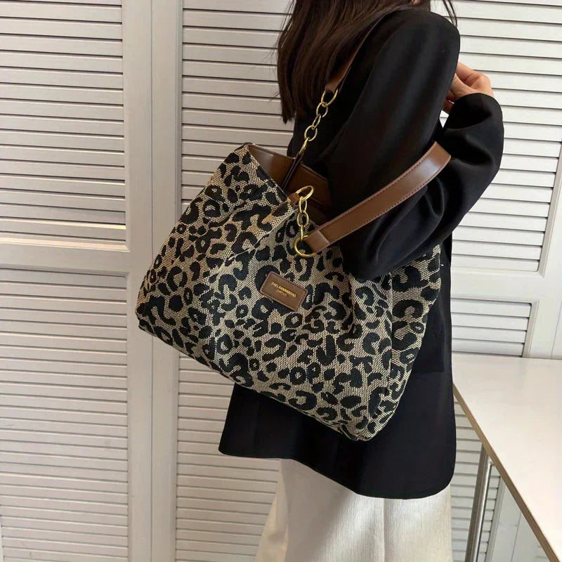Poppy | Elegant Leopard Charm Tote
