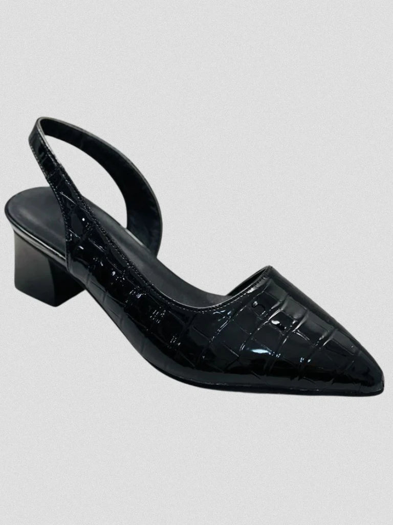 Mae | Croc Effect Slingback Heels