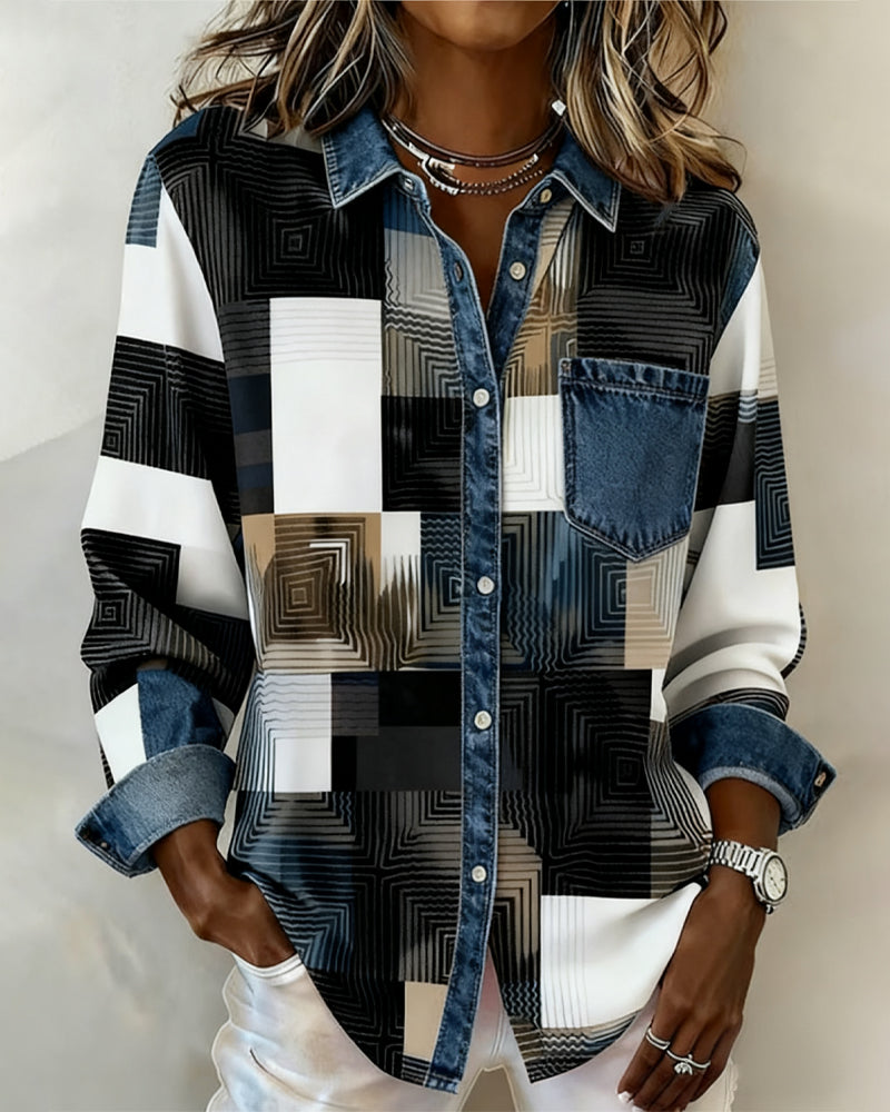 Sophia | Color Block Shirt Fashionable