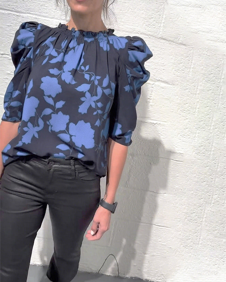 Elodie | Puff Sleeve Ruffled Blouse