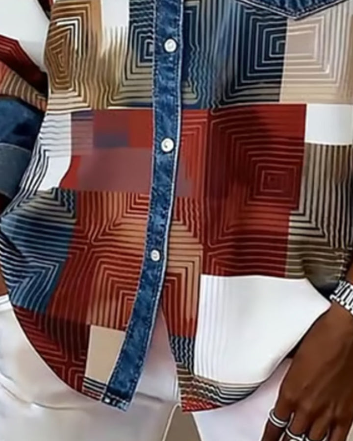 Sophia | Color Block Shirt Fashionable