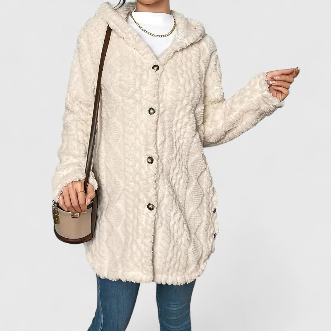 Autumn- Plush Hooded Cardigan