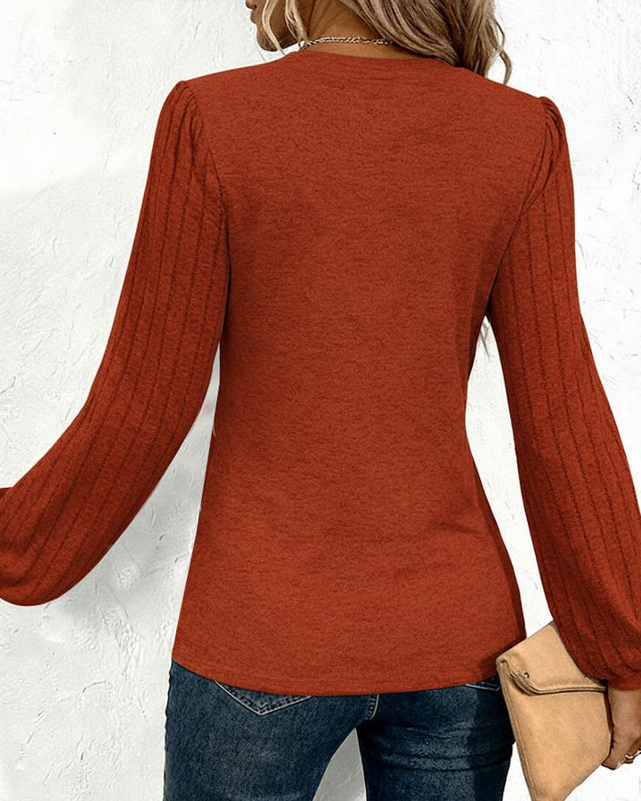 Arianna | Striped Lantern Sleeve Top