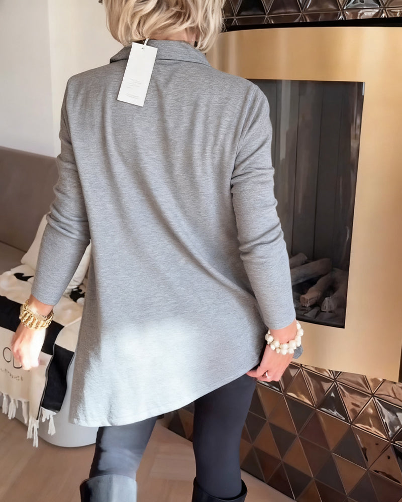 Florina | Irregular Collar Top with Long Sleeves