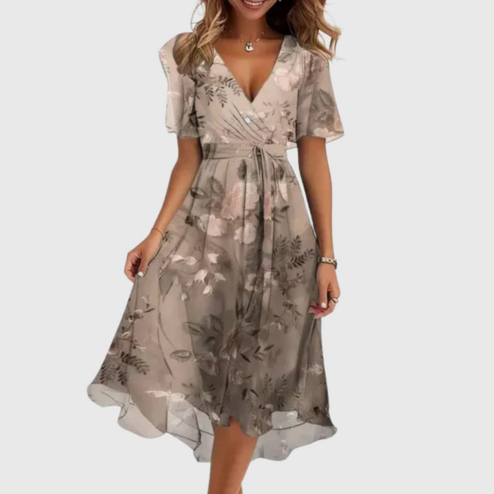 Emmy - Wrap dress with V neckline for women