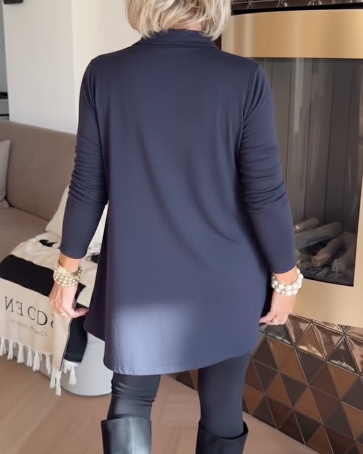 Florina | Irregular Collar Top with Long Sleeves