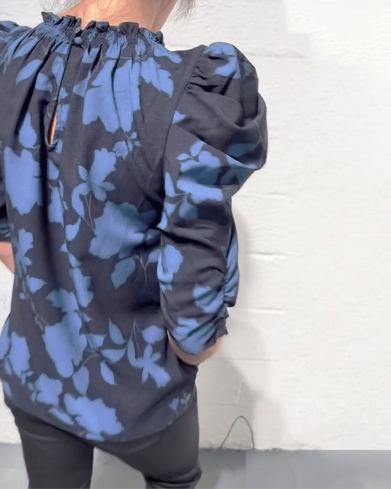 Elodie | Puff Sleeve Ruffled Blouse