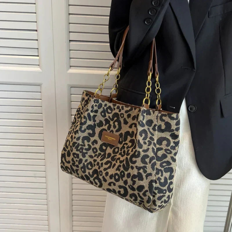 Poppy | Elegant Leopard Charm Tote