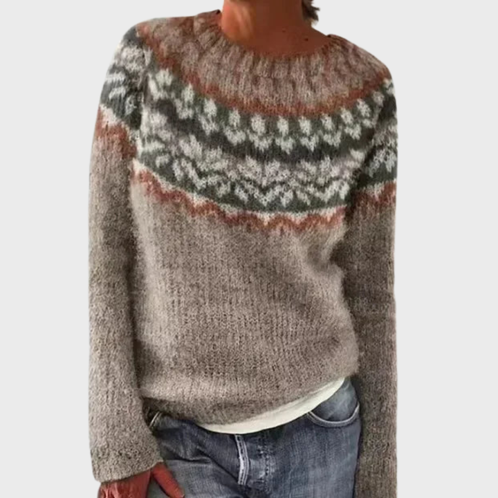 Ophelia | Chic and Sophisticated Geometric Print Sweater