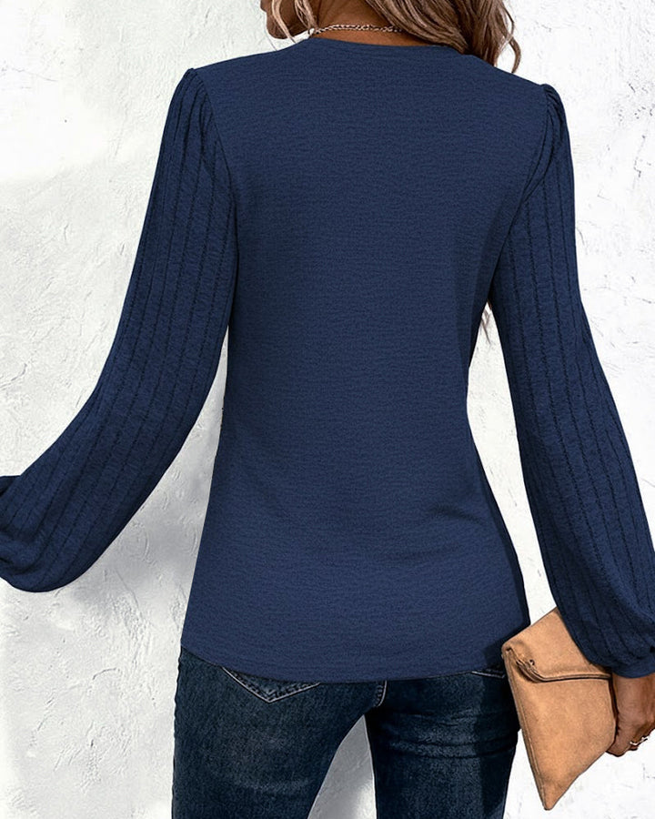 Arianna | Striped Lantern Sleeve Top