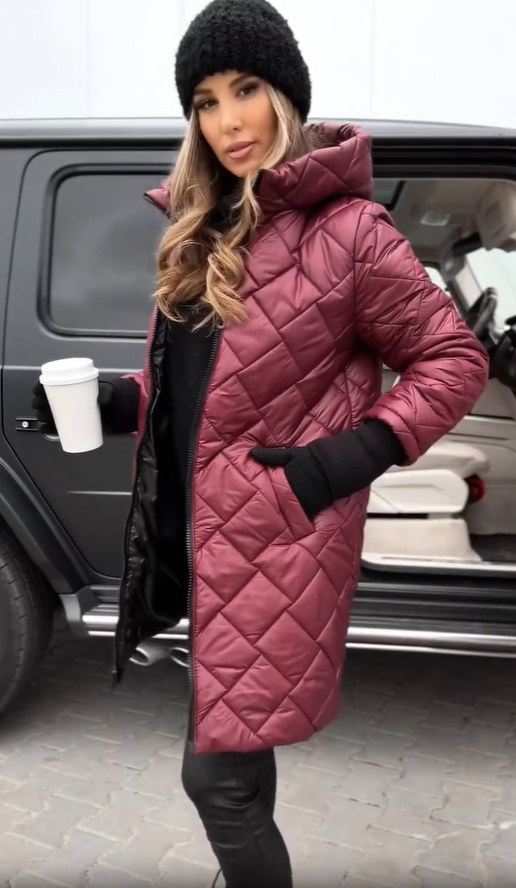 Kate | Elegant Quilted Down Jacket with Hood