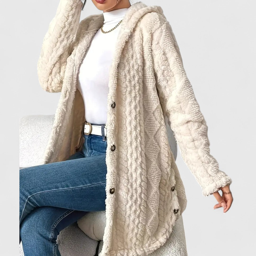 Autumn- Plush Hooded Cardigan