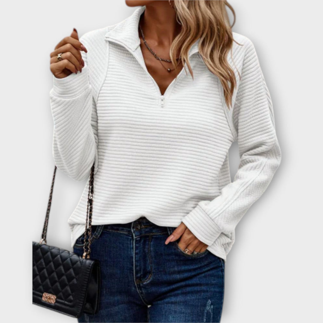 Florence | Stylish Polo-Zip Sweater for a Chic Look