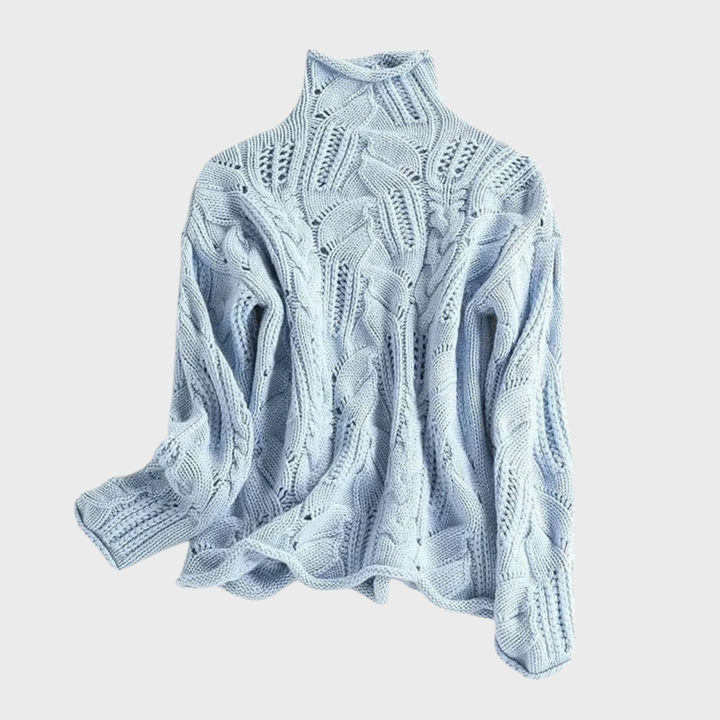 Thea | Cashmere Turtleneck with Braid Detailing