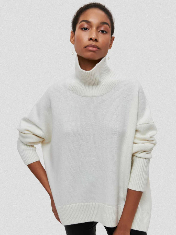 Elena | High Collar Knit Sweater