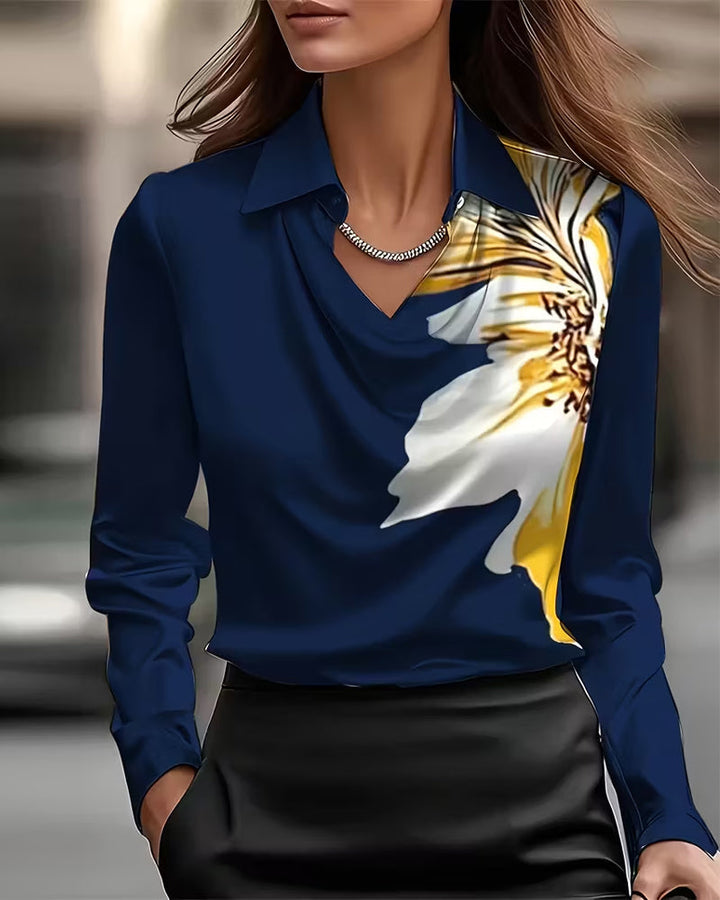 Briony | Printed Right Shoulder Reversed Blouse