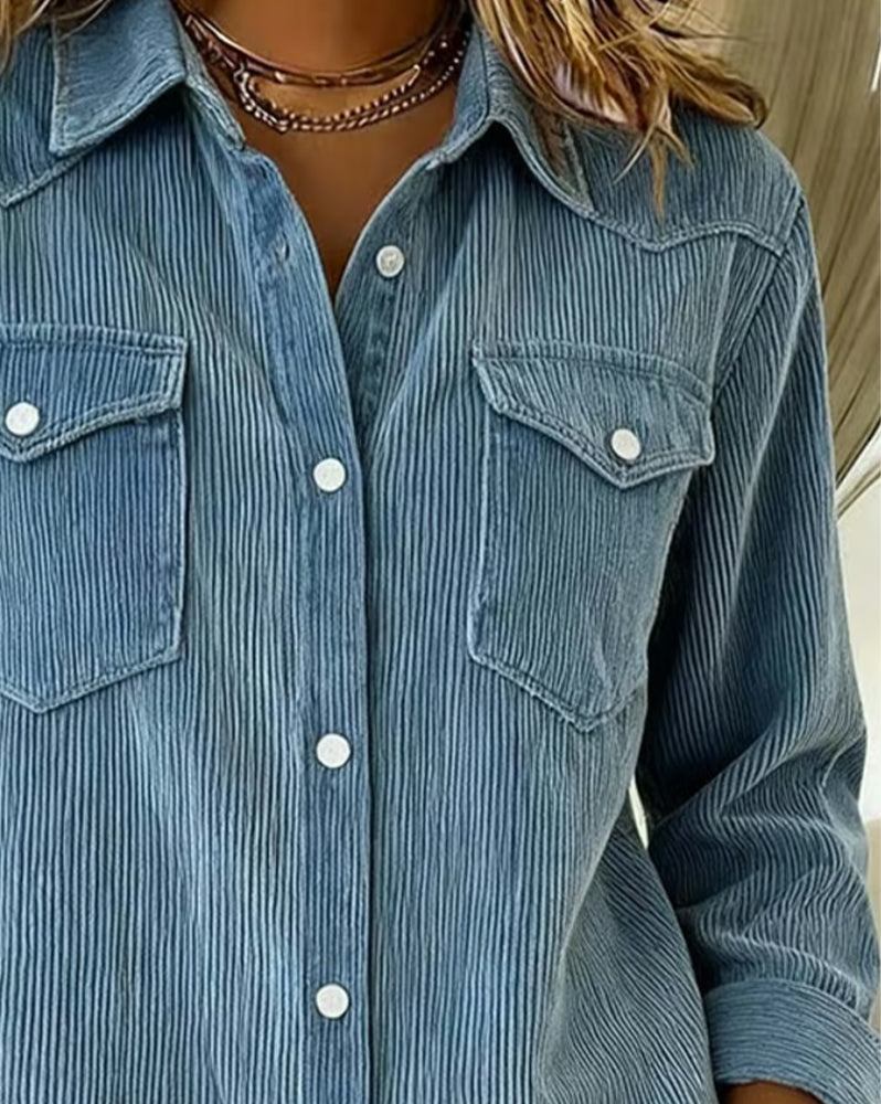 Tessa | Long Sleeve Button-Up Shirt with Lapel