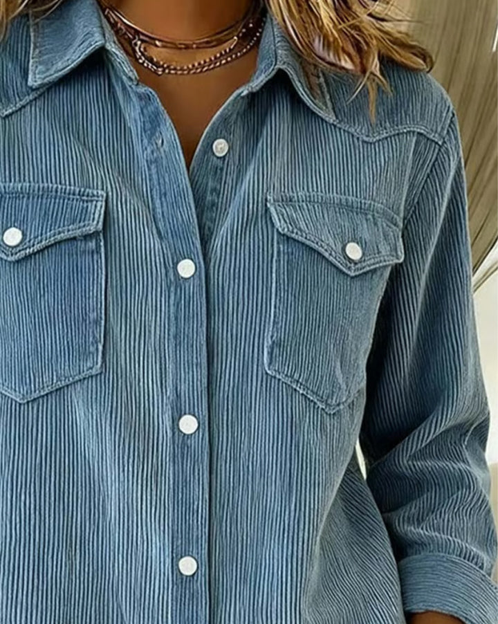 Tessa | Long Sleeve Button-Up Shirt with Lapel