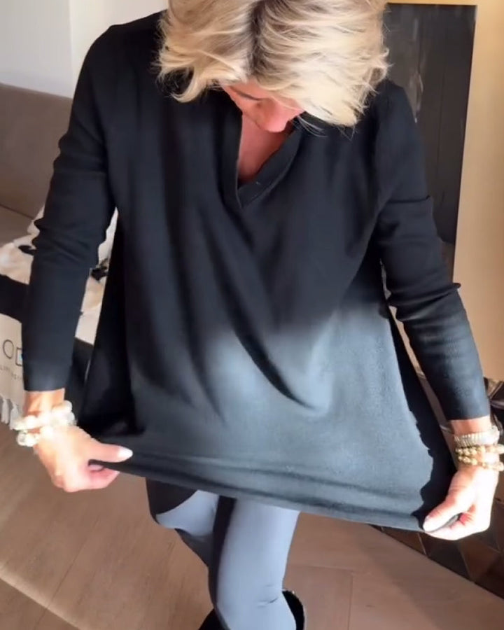 Florina | Irregular Collar Top with Long Sleeves