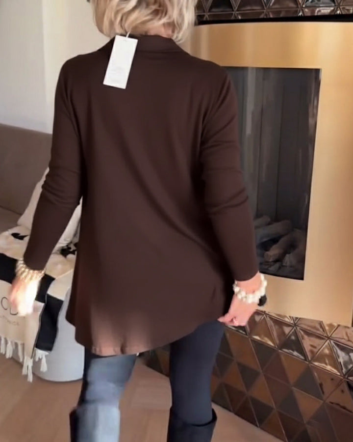 Florina | Irregular Collar Top with Long Sleeves