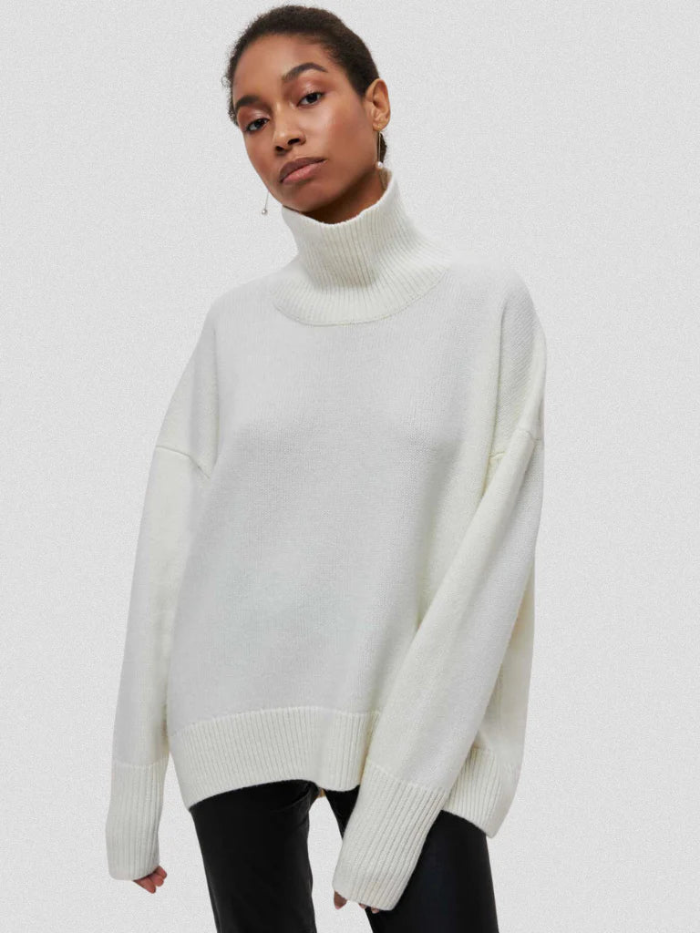 Elena | High Collar Knit Sweater