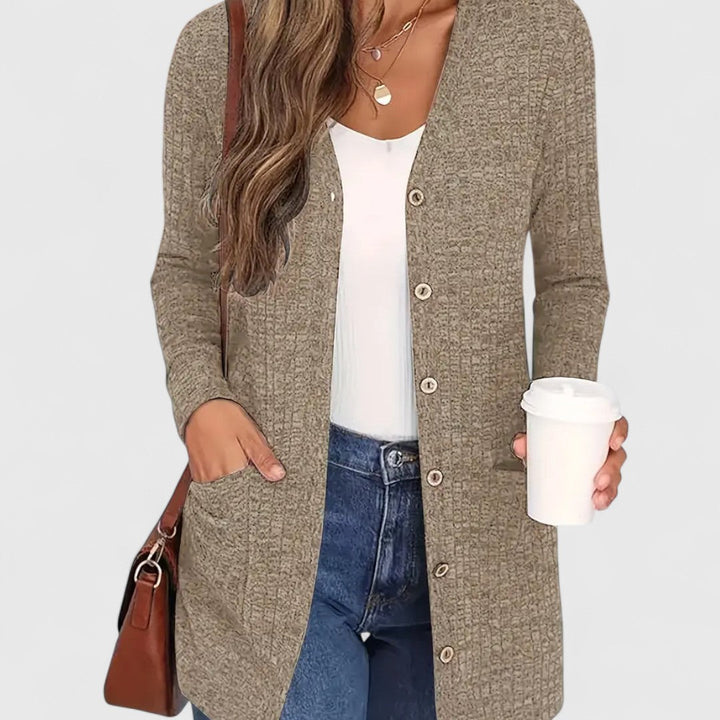 Aubrey  - Comfortable V-Neck Cardigan