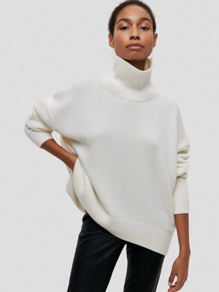 Elena | High Collar Knit Sweater