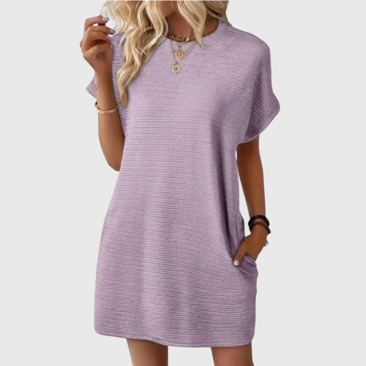 Pauline – Casual Minimalist Round Neck Summer Dress