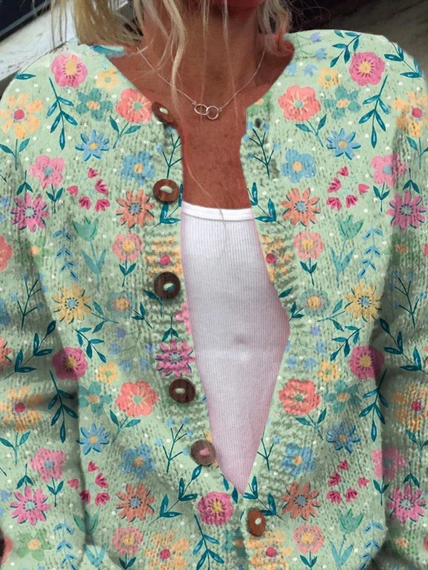 Amelia | Summer Floral Wool Cardigan