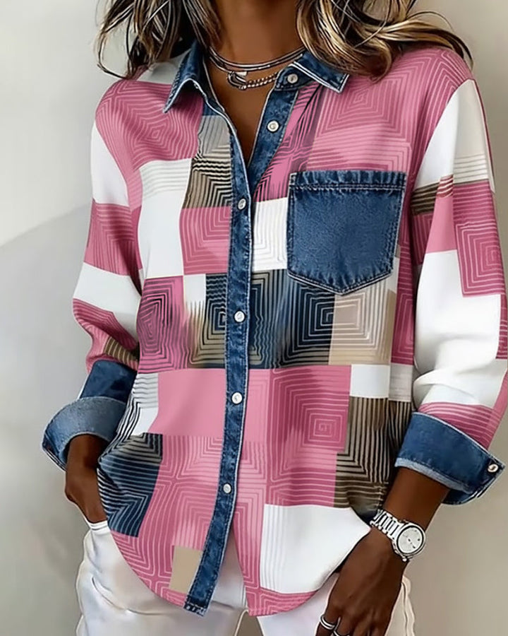 Sophia | Color Block Shirt Fashionable