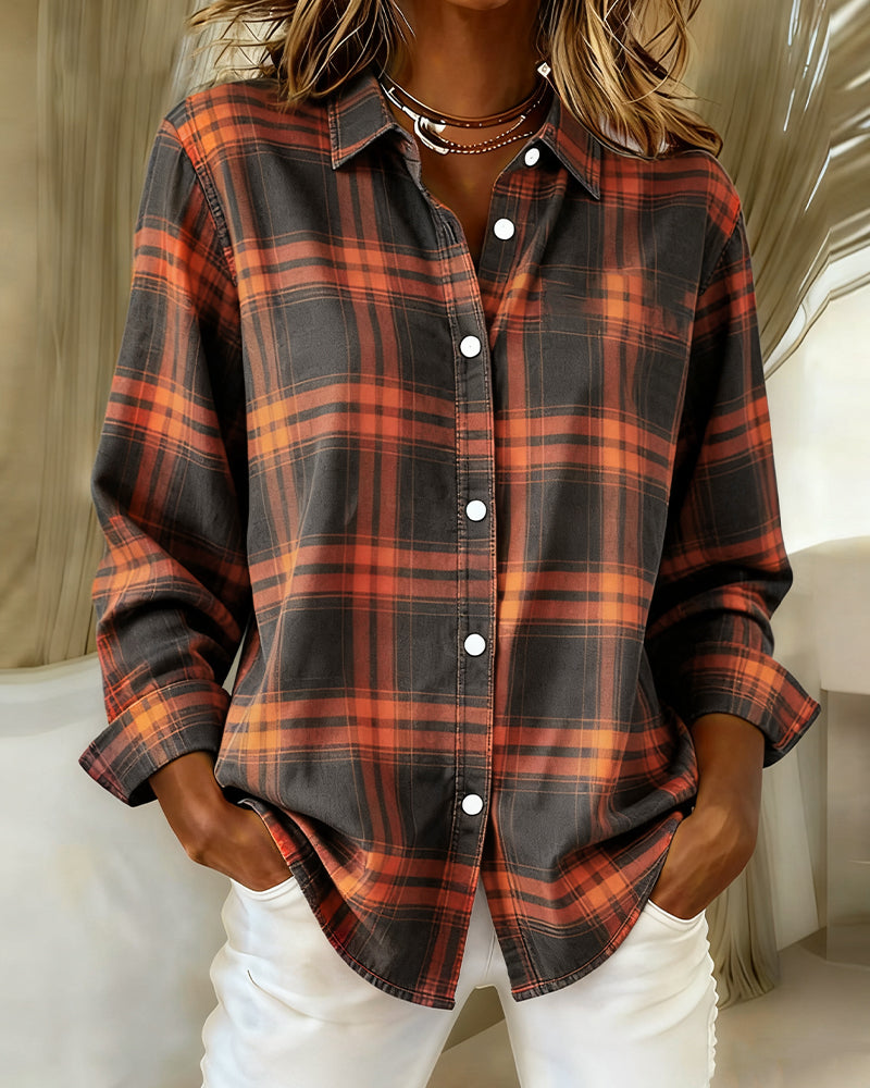 Ruth | Shirt with Plaid Pattern and Collar