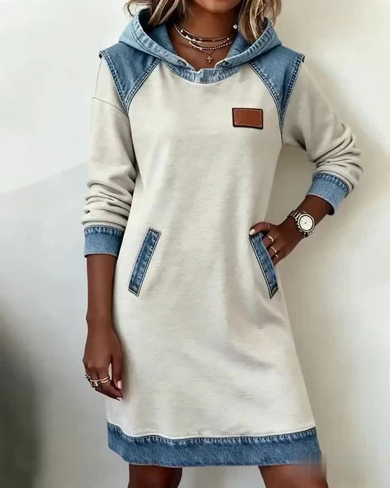 Asha - Casual Hooded Dress with Contrasting Style