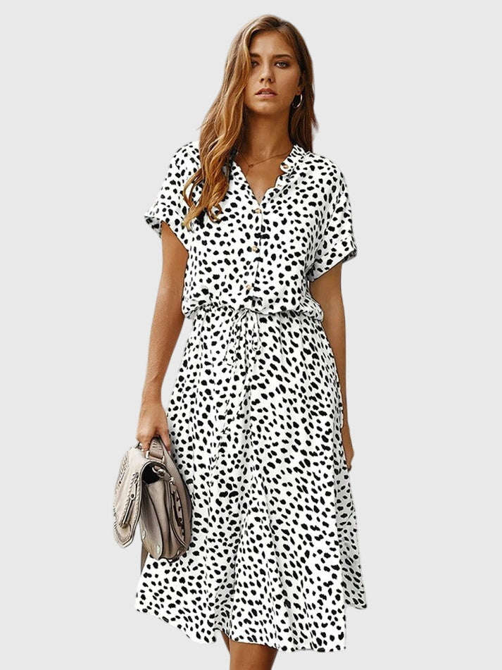 Amber | Printed V-Neck Dress