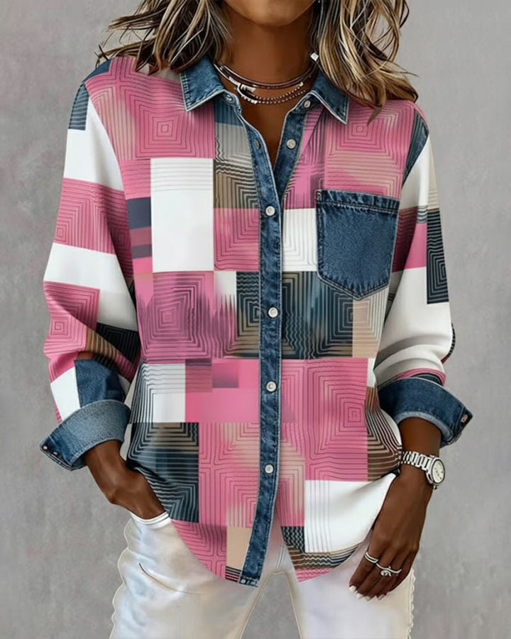 Sophia | Color Block Shirt Fashionable