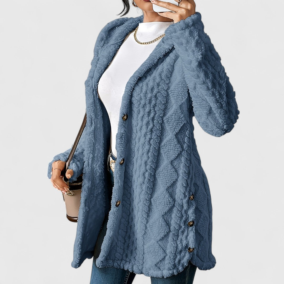 Autumn- Plush Hooded Cardigan