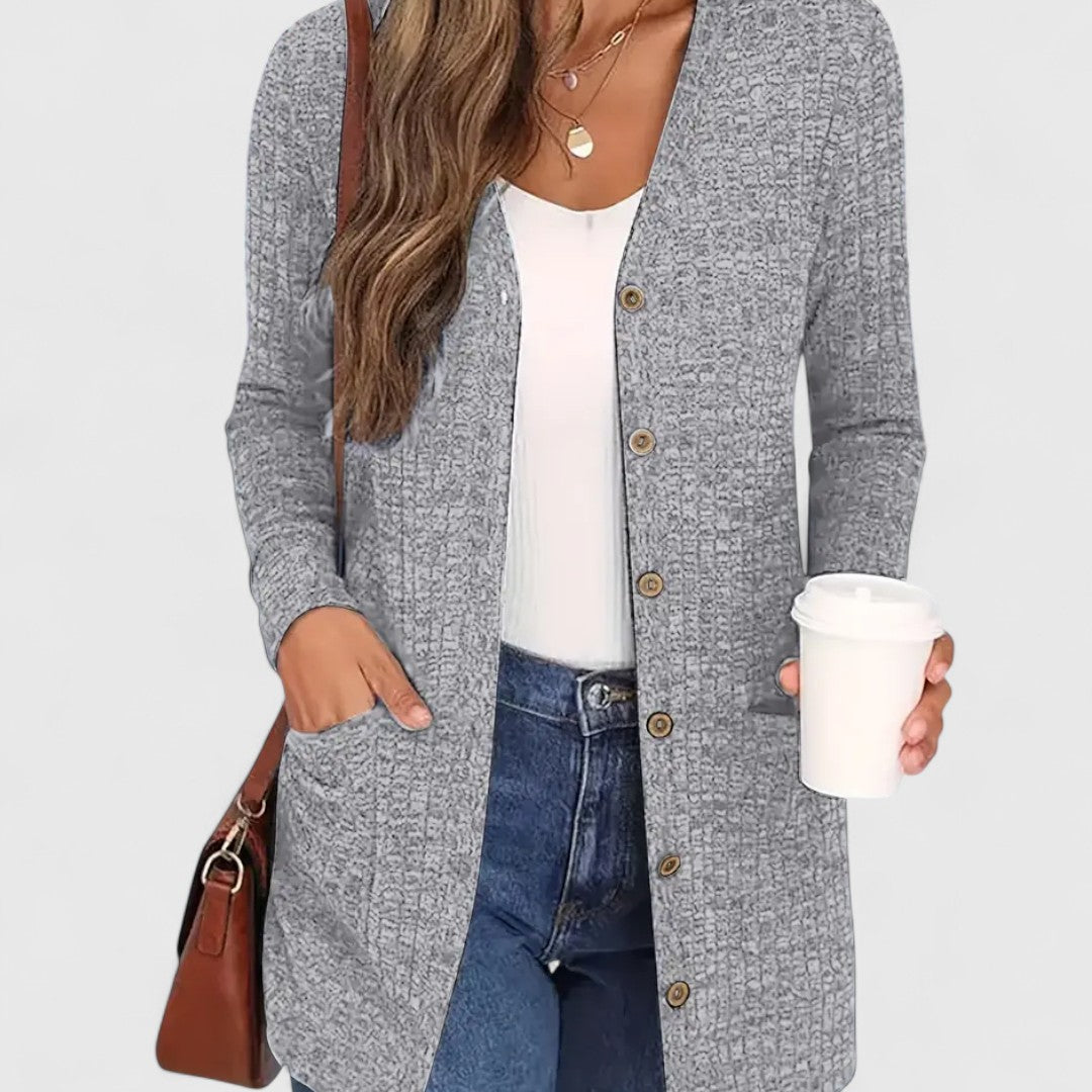 Aubrey  - Comfortable V-Neck Cardigan