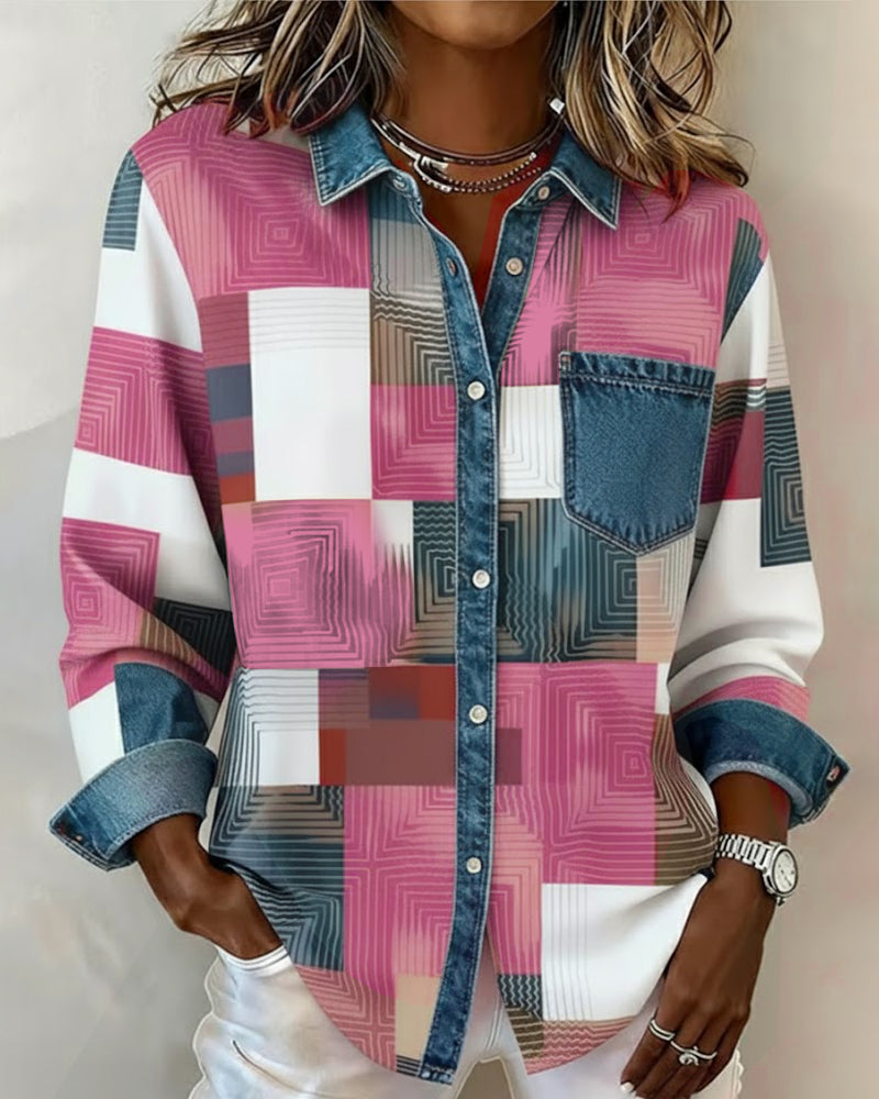 Sophia | Color Block Shirt Fashionable