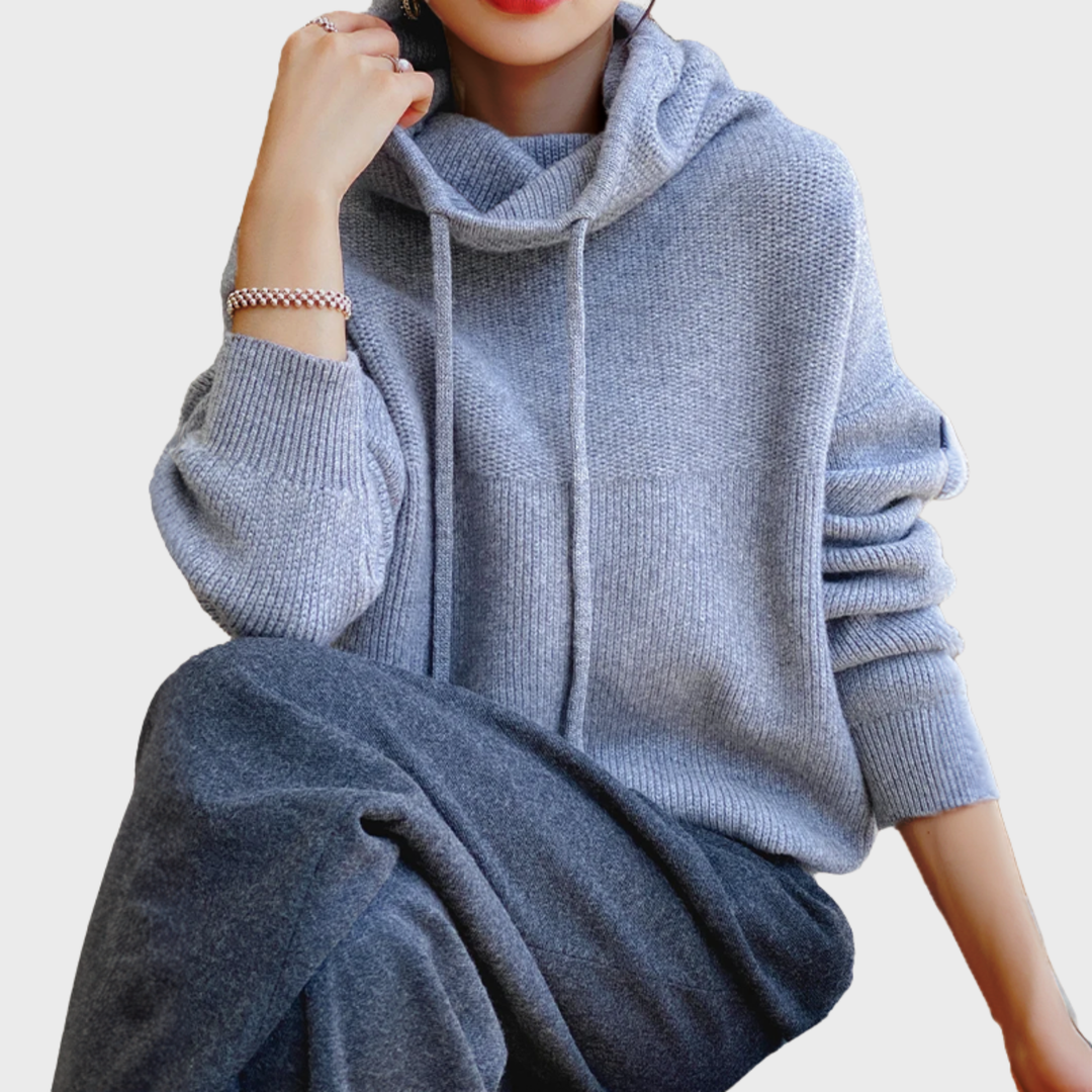 Rowan | Wool Hoodie with Drawstring for Stylish Comfort