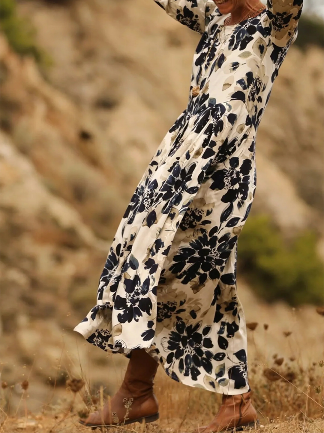 Elena | Dress with cotton and linen pleats, super comfortable