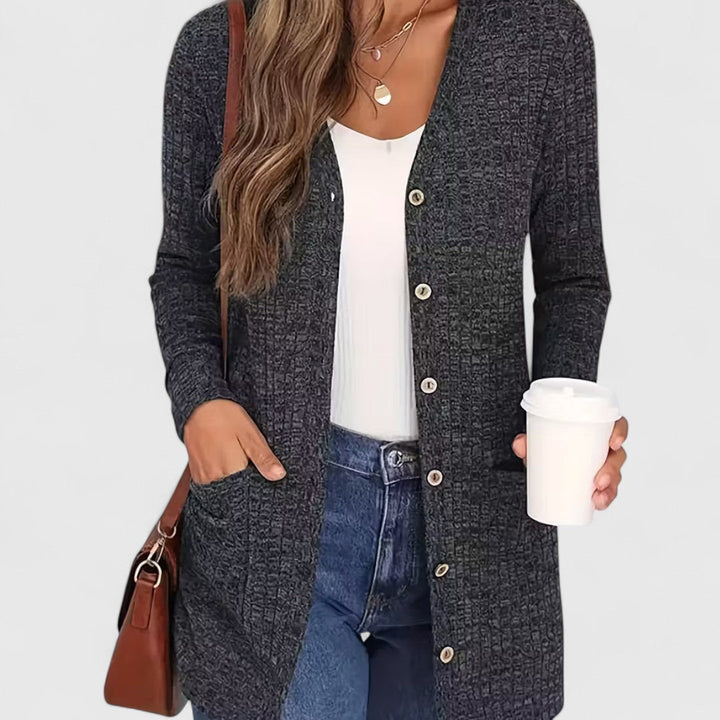 Aubrey  - Comfortable V-Neck Cardigan