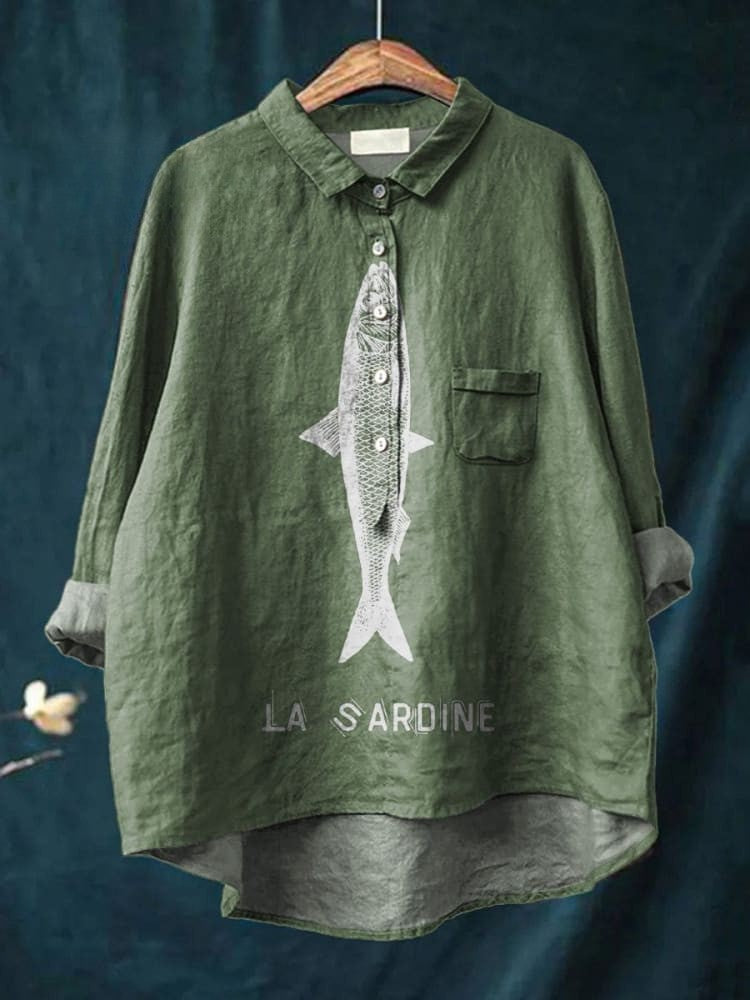 Lily | Trendy t-shirt featuring a sardine graphic